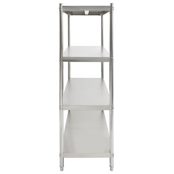 vidaXL Scaffale da Cucina a 4 Livelli 120x50x155 cm in Acciaio Inox