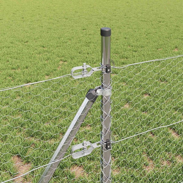 vidaXL Palo della recinzione Argento 10 x 0,4 m (rete da 25 mm)