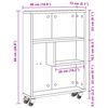 vidaXL Carrello Stretto Rovere Fumo 48x13x68 cm in Truciolato