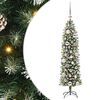 vidaXL Albero di Natale Artificiale Sottile Verde e Bianco 120 cm
