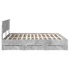 vidaXL Struttura del letto con cassetto Grigio cemento 200 x 200 cm