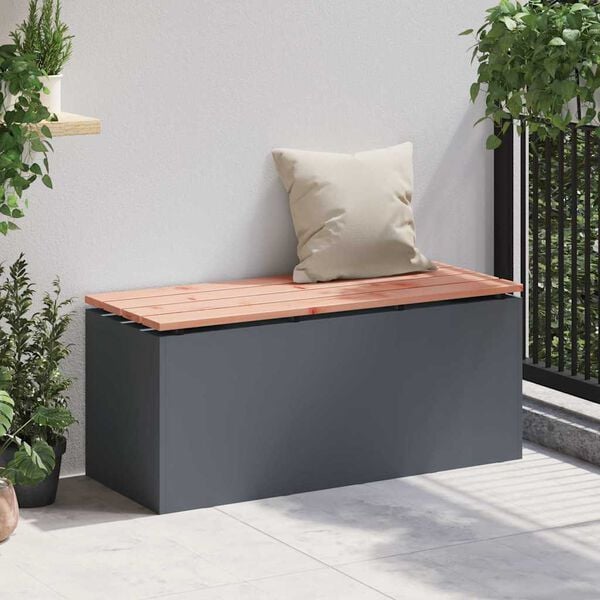 vidaXL Panchina da giardino Antracite 100 x 40 x 43 cm Acciaio