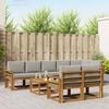 vidaXL Set di divani da esterno 9 pcs Grigio Naturale e Chiaro