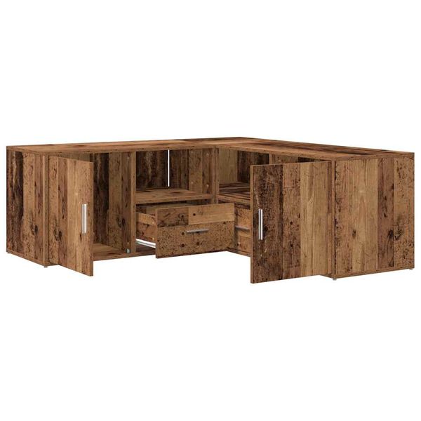 vidaXL Mobile Angolare Legno Antico 200x40x45 cm in Truciolato