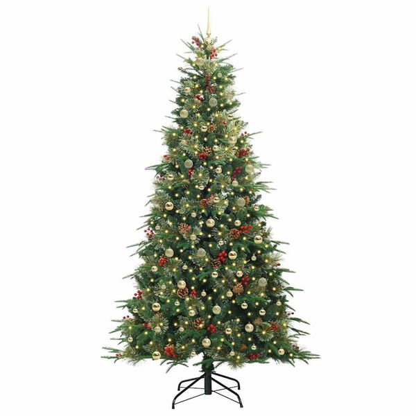 vidaXL Albero di Natale Artificiale con Rami Pieghevoli Verde 240 cm