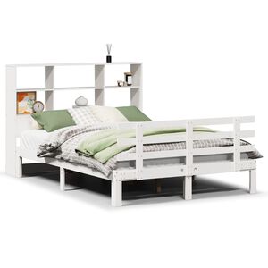 vidaXL Letto Libreria senza Materasso Bianco 160x200 cm Legno di Pino