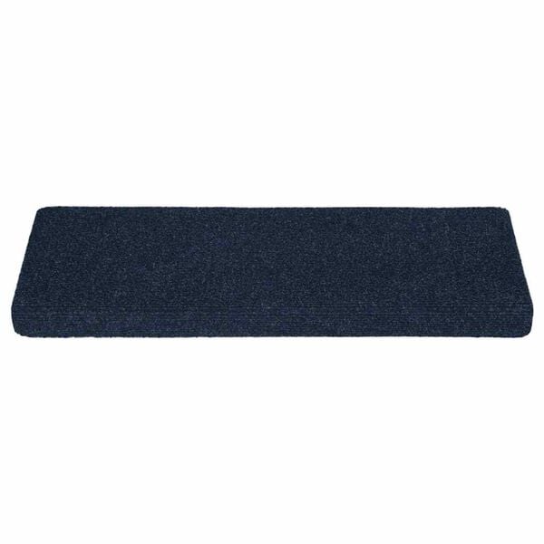 vidaXL Tappetini per scale autoadesivi 30 pz 65x21x4 cm blu navy bordo rettangolare