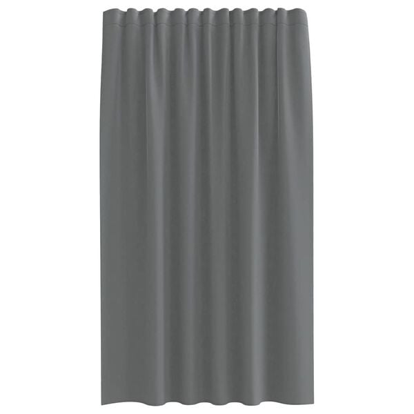 vidaXL Tende in Voile con Tasche per Aste 2 pz Grigio Scuro