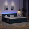 vidaXL Letto con contenitore e LED con led Blu 200 x 200 cm Tessuto