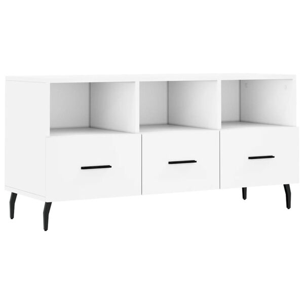 vidaXL Mobile Porta TV Bianco 102x36x50 cm in Legno Multistrato