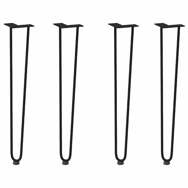vidaXL Gambe a forcina per tavoli consolle 4 pz Nero 72 cm Acciaio massiccio