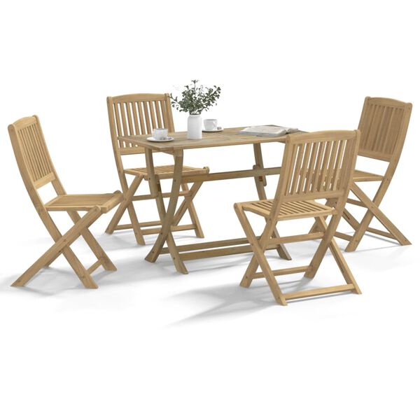 vidaXL Set da Pranzo per Giardino 5 pz in Legno Massello di Acacia