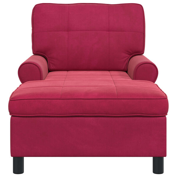 vidaXL Chaise Lounge con cuscino Rosso Vino 91 x 157 x 91 cm Velluto