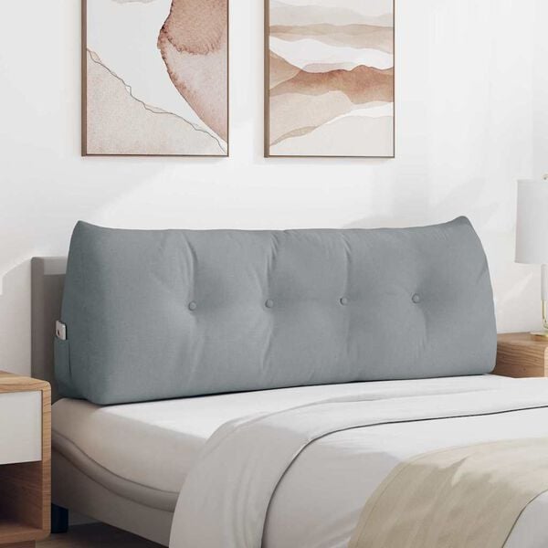 vidaXL Cuscino per Schiena Grigio chiaro 140 x 24 x 50 cm Tessuto