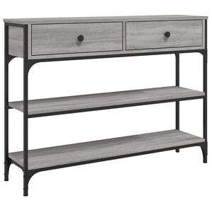 vidaXL Tavolino Consolle Grigio Sonoma 100x25x75cm Legno Multistrato