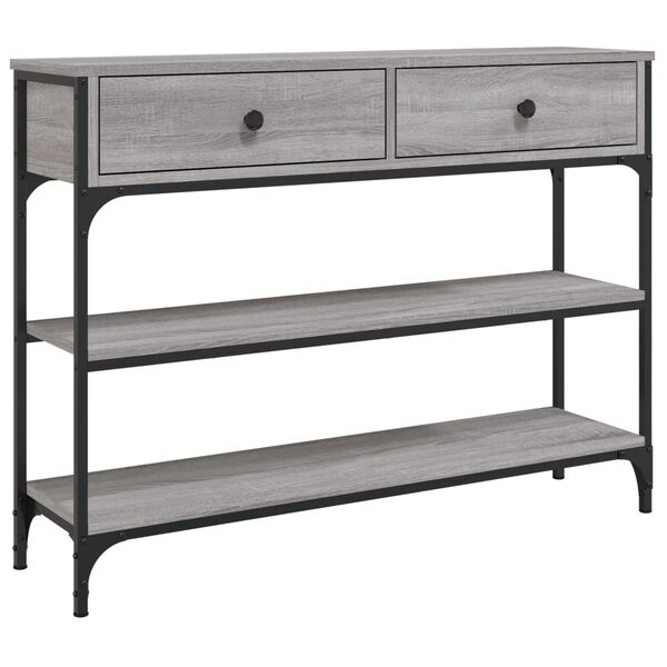 vidaXL Tavolino Consolle Grigio Sonoma 100x25x75cm Legno Multistrato