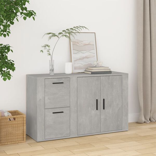 vidaXL Credenza Grigio Cemento 100x33x59,5 cm in Legno Multistrato