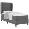 vidaXL Letto a molle con testiera Grigio scuro 80 x 200 cm Tessuto