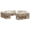 vidaXL Set Divano da Giardino 12 pcs Beige polyrattan