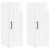 vidaXL Armadietto a muro PORTO 2 pcs Bianco Lucido 30 x 31 x 80 cm