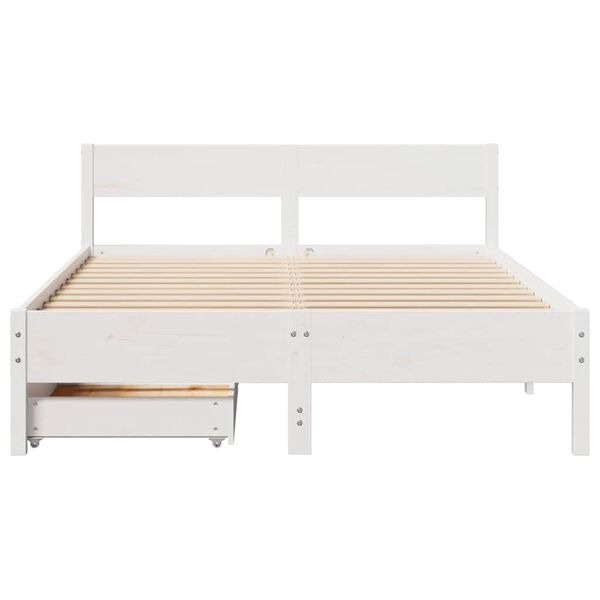 vidaXL Letto senza Materasso Bianco 140x190 cm Legno Massello di Pino