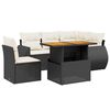 vidaXL Set Divano da Giardino 6 pz con Cuscini Nero in Polyrattan