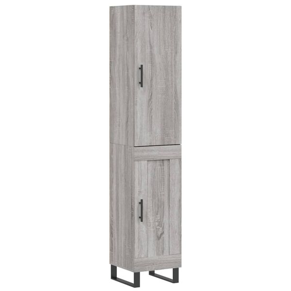 vidaXL Credenza Grigio Sonoma 34,5x34x180 cm in Legno Multistrato