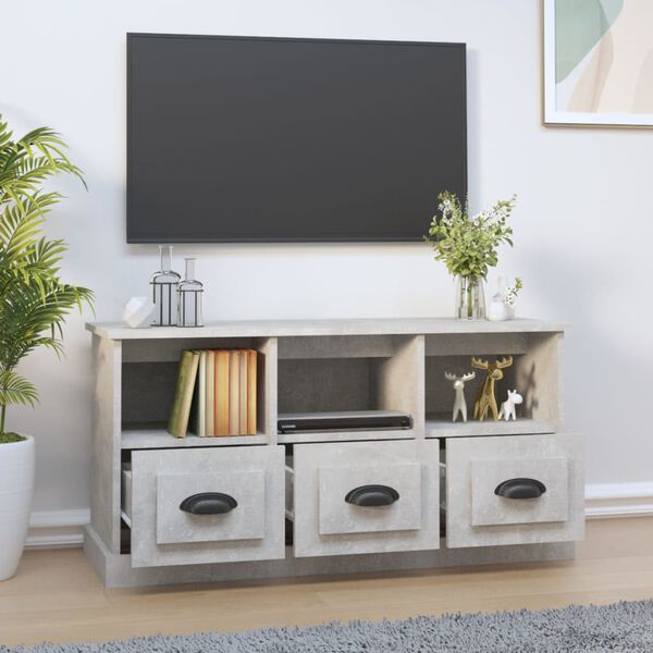 vidaXL Mobile per TV Grigio Cemento 100x35x50 cm in Legno Multistrato