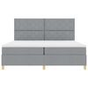 vidaXL Letto a molle con materasso Grigio chiaro 200 x 200 cm Tessuto