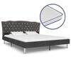 vidaXL Letto con Materasso Memory Foam Tessuto Grigio Scuro 180x200 cm