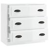 vidaXL Credenza Bianco Lucido 70x35,5x67,5 cm in Legno Multistrato