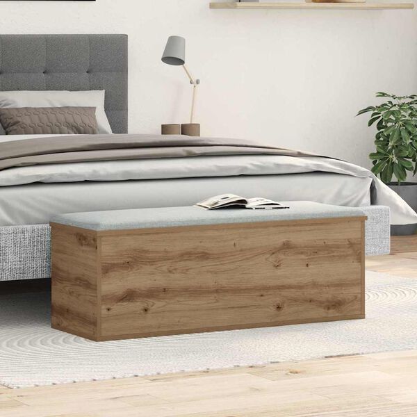 vidaXL Scatola di Stoccaggio Rovere artigianale 102 x 35 x 35 cm