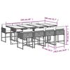 vidaXL Set da Pranzo da Giardino 9 pz con Cuscini in Polyrattan Grigio