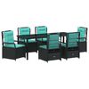 vidaXL Set da Pranzo per Giardino 7 pz Nero polyrattan