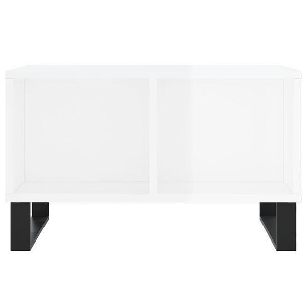 vidaXL Tavolino Salotto Bianco Lucido 60x50x36,5 cm Legno Multistrato