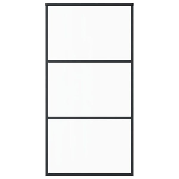 vidaXL Porta Scorrevole in Vetro ESG e Alluminio 102x205 cm Nera