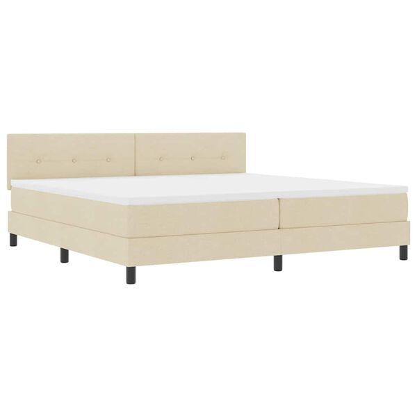 vidaXL Letto a molle con materasso con led Crema 200 x 200 cm Tessuto