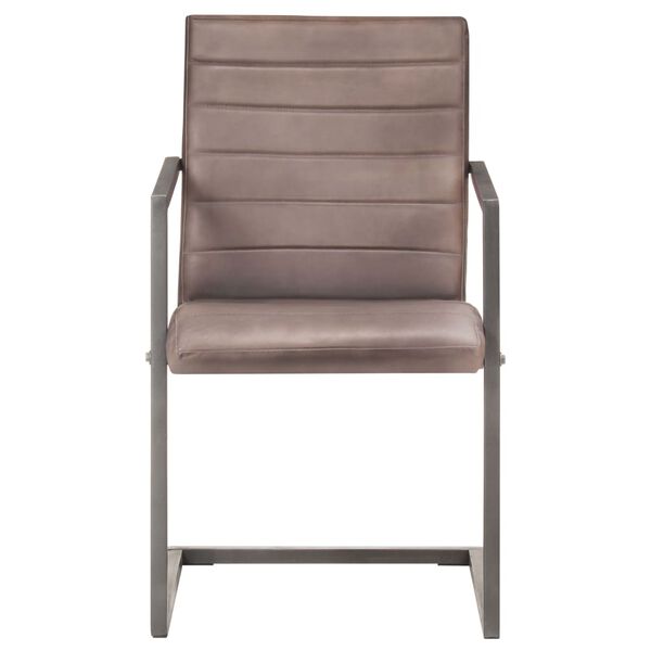 vidaXL Sedie da Pranzo a Sbalzo 6 pz Marroni in Vera Pelle