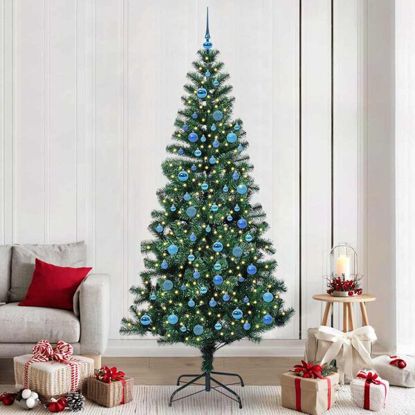 vidaXL Albero di Natale artificiale con luci integrate Verde 240 cm