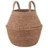 vidaXL Vaso da fiori con manici Naturale &Oslash; 22 x 20 cm 100% Erba marina