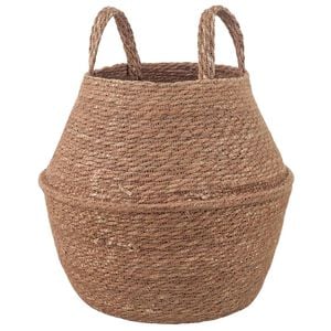 vidaXL Vaso da fiori con manici Naturale &Oslash; 22 x 20 cm 100% Erba marina