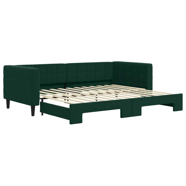 vidaXL Divano Letto con Letto Estraibile Verde Scuro 90x200cm Velluto