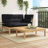 vidaXL Set Divano Pallet da Giardino 2 pz con Cuscini Massello Acacia