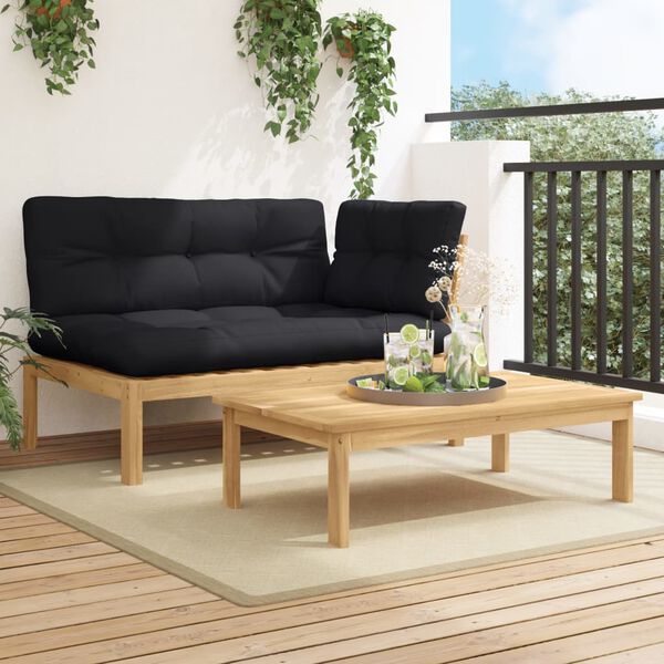vidaXL Set Divano Pallet da Giardino 2 pz con Cuscini Massello Acacia