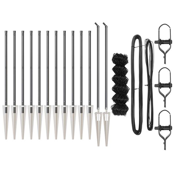 vidaXL Palo della recinzione Grigio 25 x 0,8 m (maglia 60 x 60 mm)