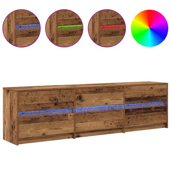 vidaXL Unit&agrave; TV 2 pcs Legno vecchio 180 x 34 x 50 cm Legno multistrato