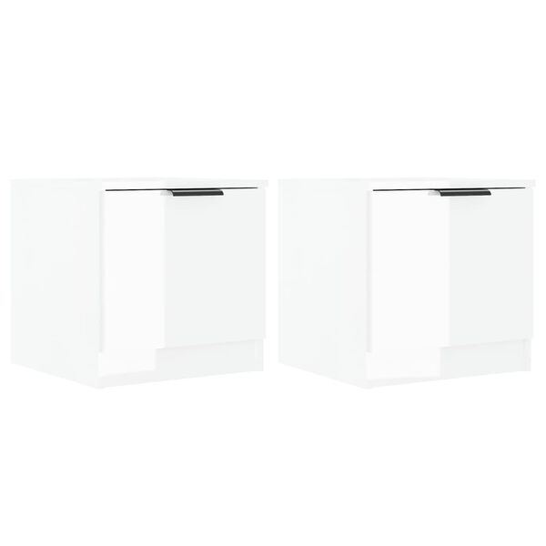 vidaXL Comodini 2 pz in Bianco Lucido 40x39x40 cm