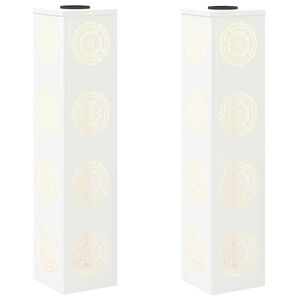 vidaXL Faro LED solare per sentieri 2 pz Bianco caldo 18 x 18 x 80 cm