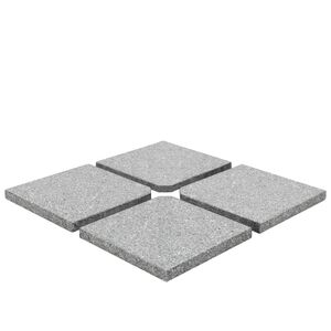 vidaXL Piastre per Parasole 4 pz in Granito Quadrato 100 kg Grigio