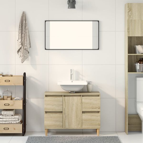 vidaXL Mobile Lavabo Rovere Sonoma 80x33x60 cm in Legno Multistrato